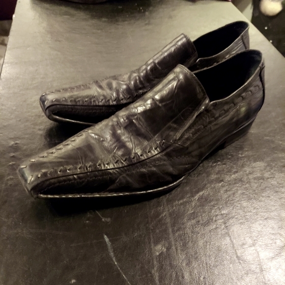 Kenneth Cole Reaction men\'s black leather dress shoes size 10.5